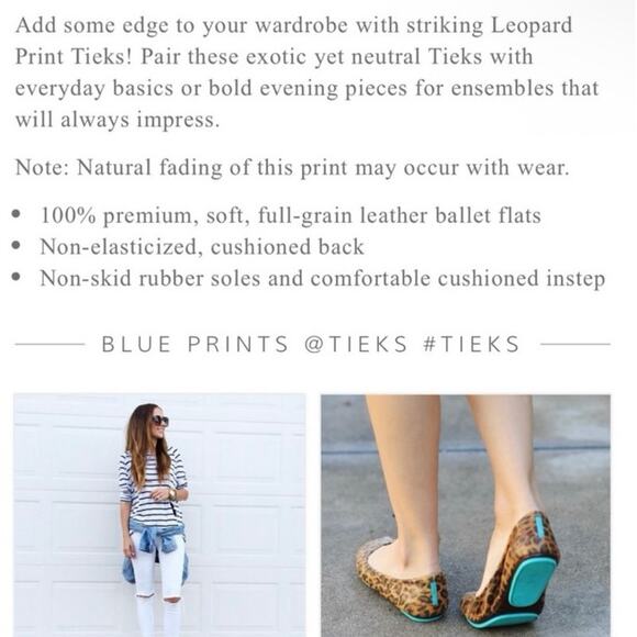 Tieks leopard ballet flats LEOPARD animal print leather women's size 7 EXCELLENT - Picture 15 of 16